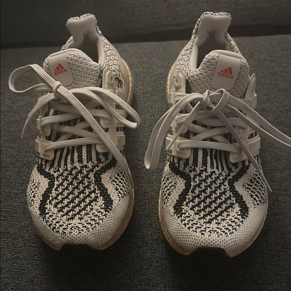 Adidas Ultraboost Kids White and Black Sneakers - Size 4.5